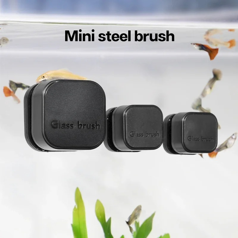 Aquarium Fish Maintenance - Мини-квадратная магнитная щетка, очиститель для аквариумного