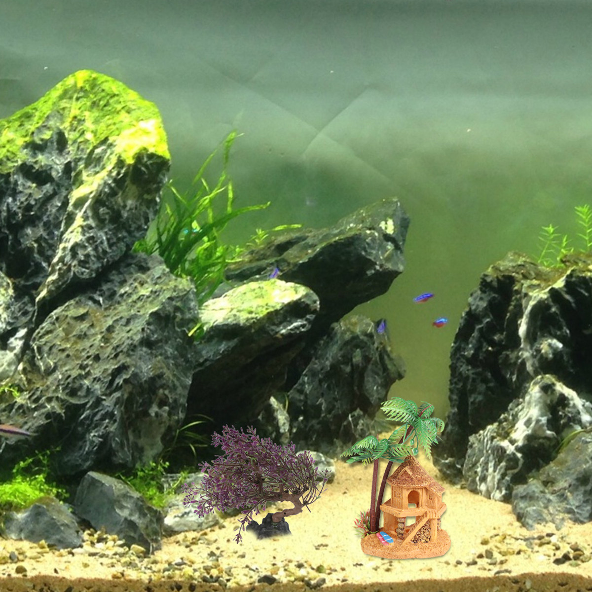 Aquarium Fish Beautiful - Декоративный домик из смолы для аквариума,