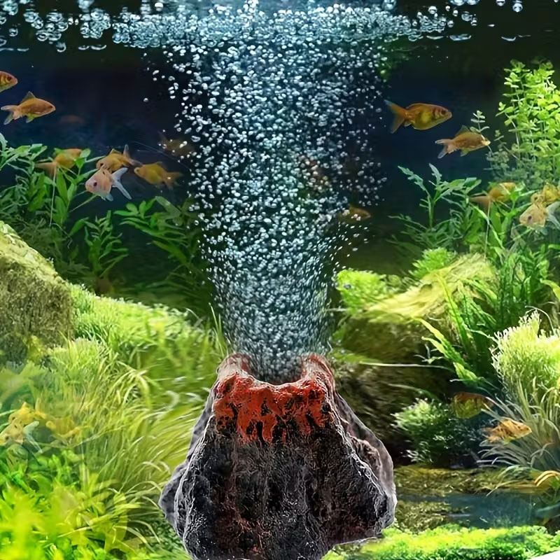 Aquarium Fish Games - Вулканический камень-аэратор для аквариумов, не требует