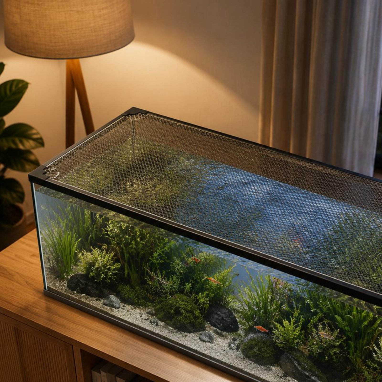 Aquarium Fish Jumping - Сетчатая крышка для аквариума: быстрая установка,